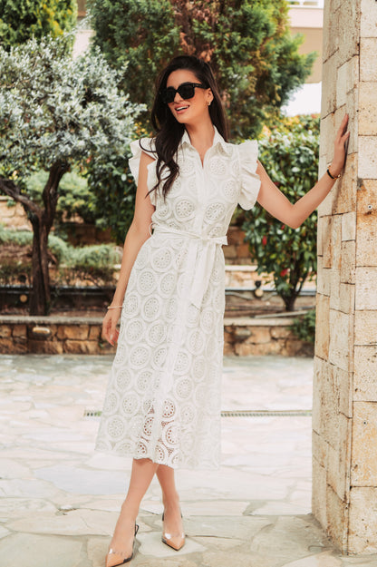 Robe blanche en dentelle élégante  👌Esprit romantique