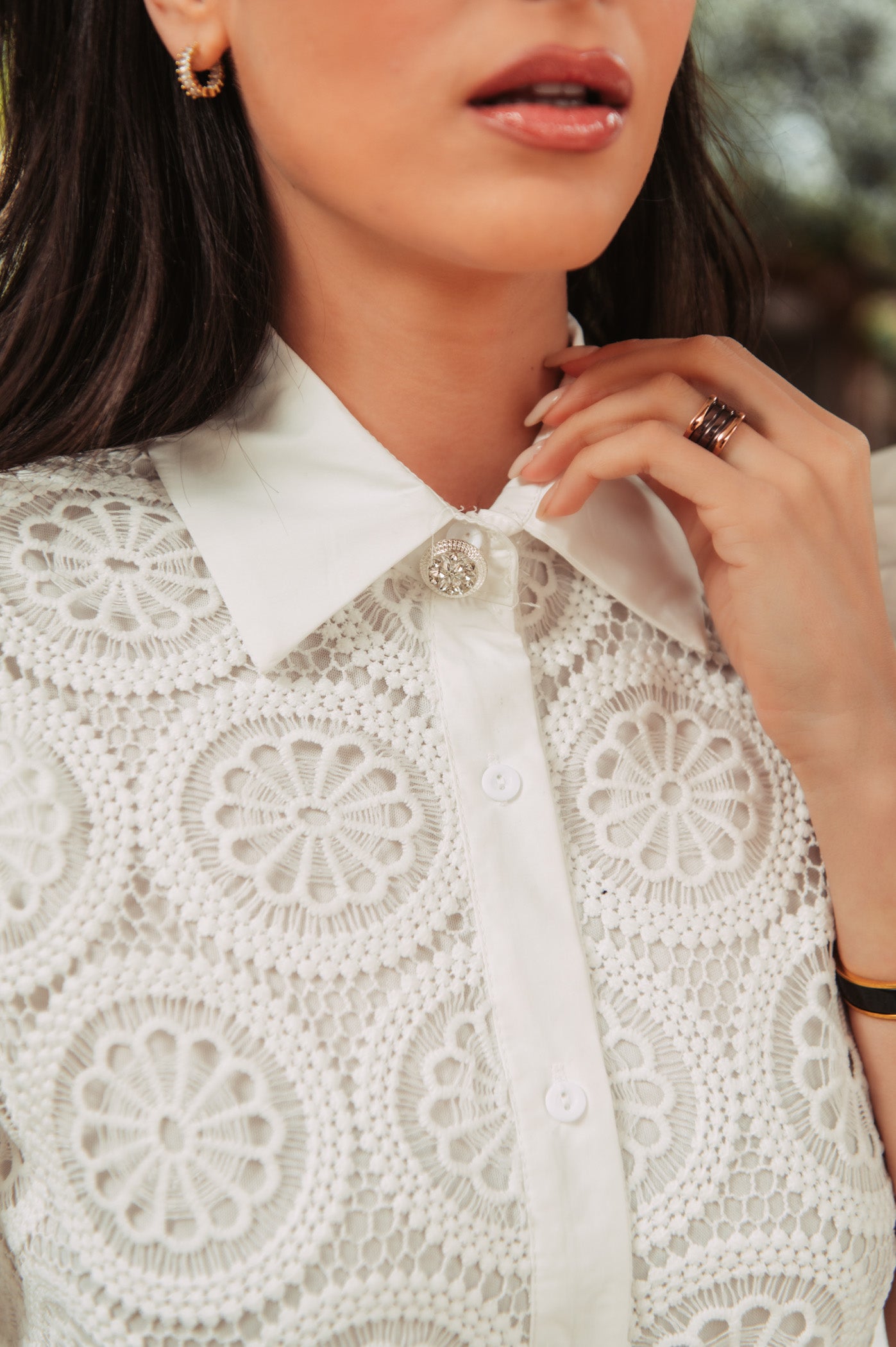 Robe blanche en dentelle élégante  👌Esprit romantique